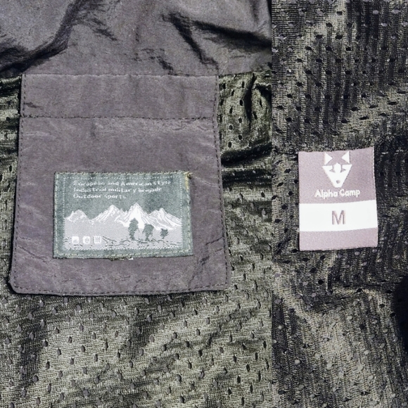 Alpha Camp Black Utility Vest Mens Medium Zip Pocket - Picture 10 of 12